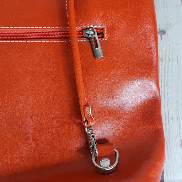 Vera Pelle Leather Crossbody Shoulder Bag Purse - Picture 8 of 8